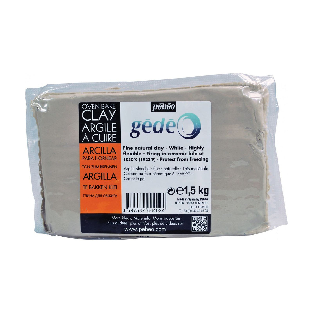 PEBEO Gédéo Self-Hardening Clay 5 kg Red – 1500 g white