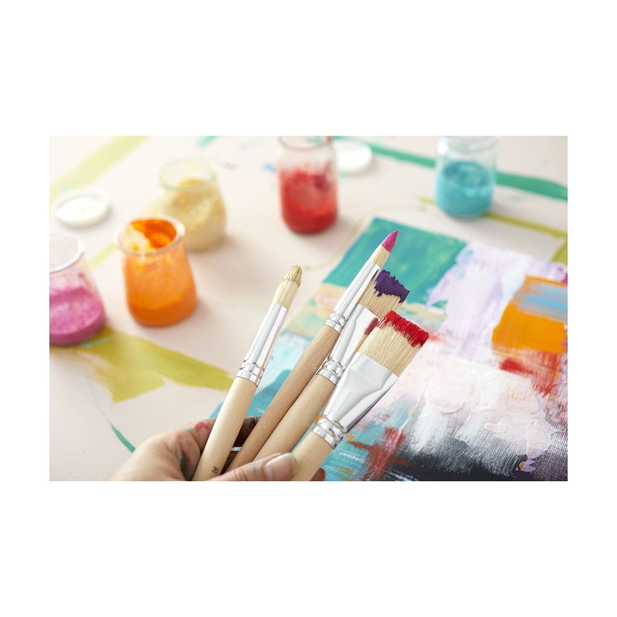 PEBEO Golden Taklon Universal Brush Set - 4 pcs