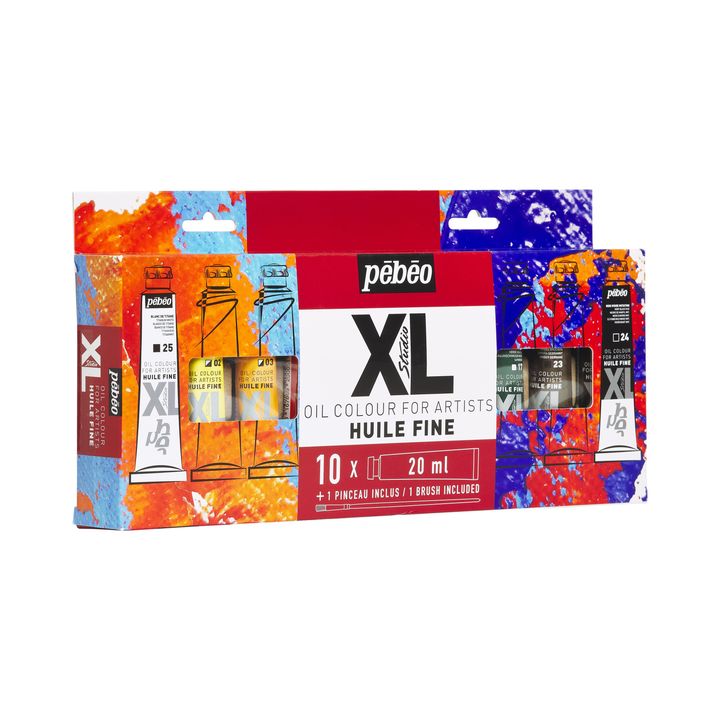 Pebeo Oil Paint Set STUDIO XL, 10 x 20 ml + Brush - image 4