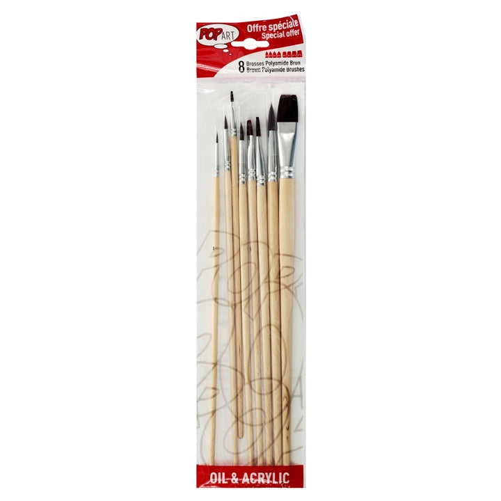 Pebeo Paint Brushes, Set of 8 [950251]