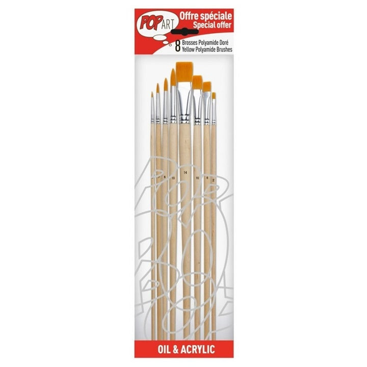Pebeo Painting Brushes, Set of 8