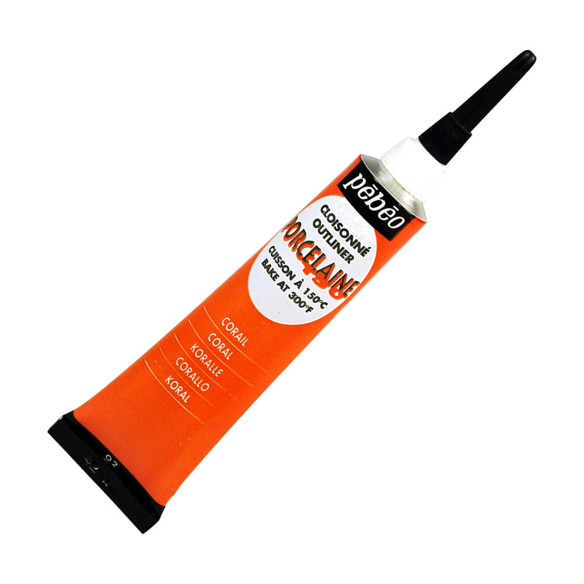 Pebeo Porcelaine 150 Raised Contour for Porcelain, 20 ml – Coral