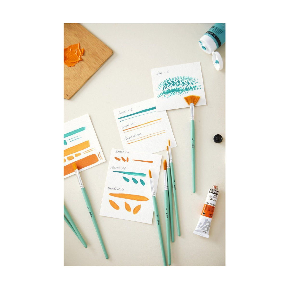 PEBEO Round Acrylic Paint Brushes - 6-Piece Set