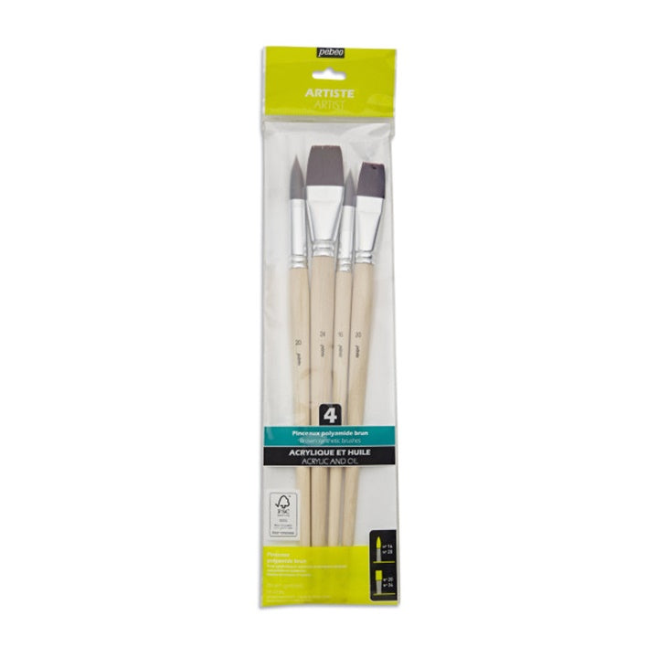 Pebeo Set of 4 Brushes for Acrylic and Oil Paints - Image 4