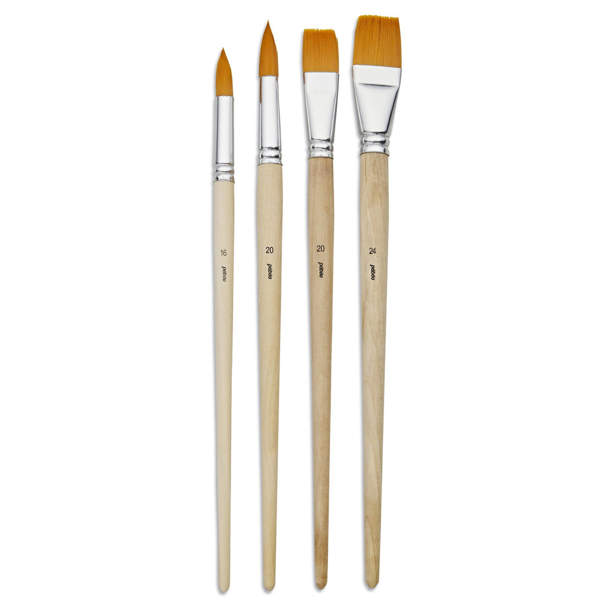 PEBEO Set of 4 Watercolor Brushes, Flat and Round