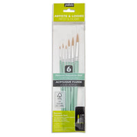 PÉBÉO Set of 6 Round Brushes for Acrylic