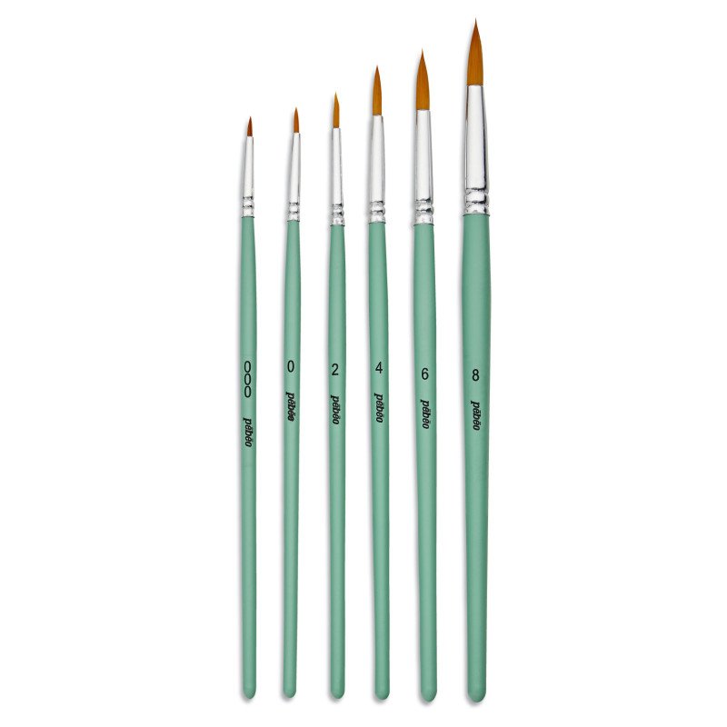 PÉBÉO Set of 6 Round Brushes for Acrylic