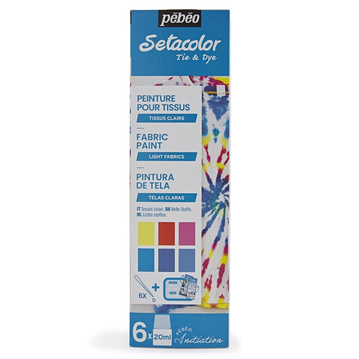 Pebeo Setacolor Fabric Paints for Light Fabrics, Set of 6 x 20 ml