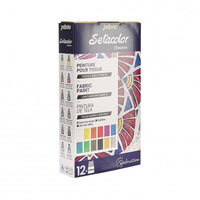 Pebeo Setacolor Opaque Fabric Paint Set 12 x 20 ml