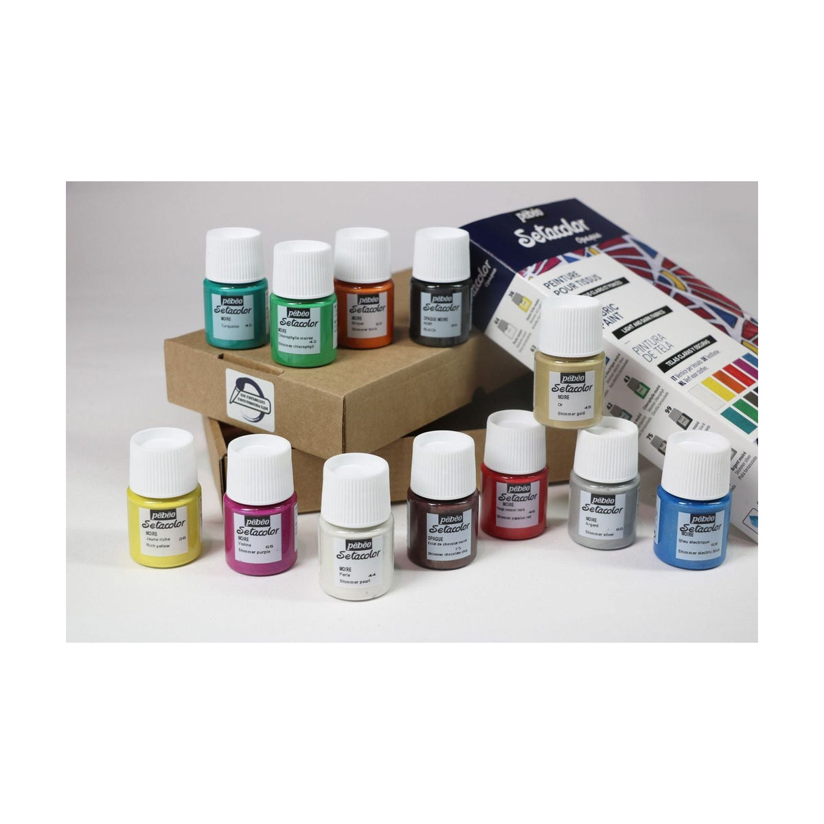 Pebeo Setacolor Opaque Fabric Paint Set 12 x 20 ml