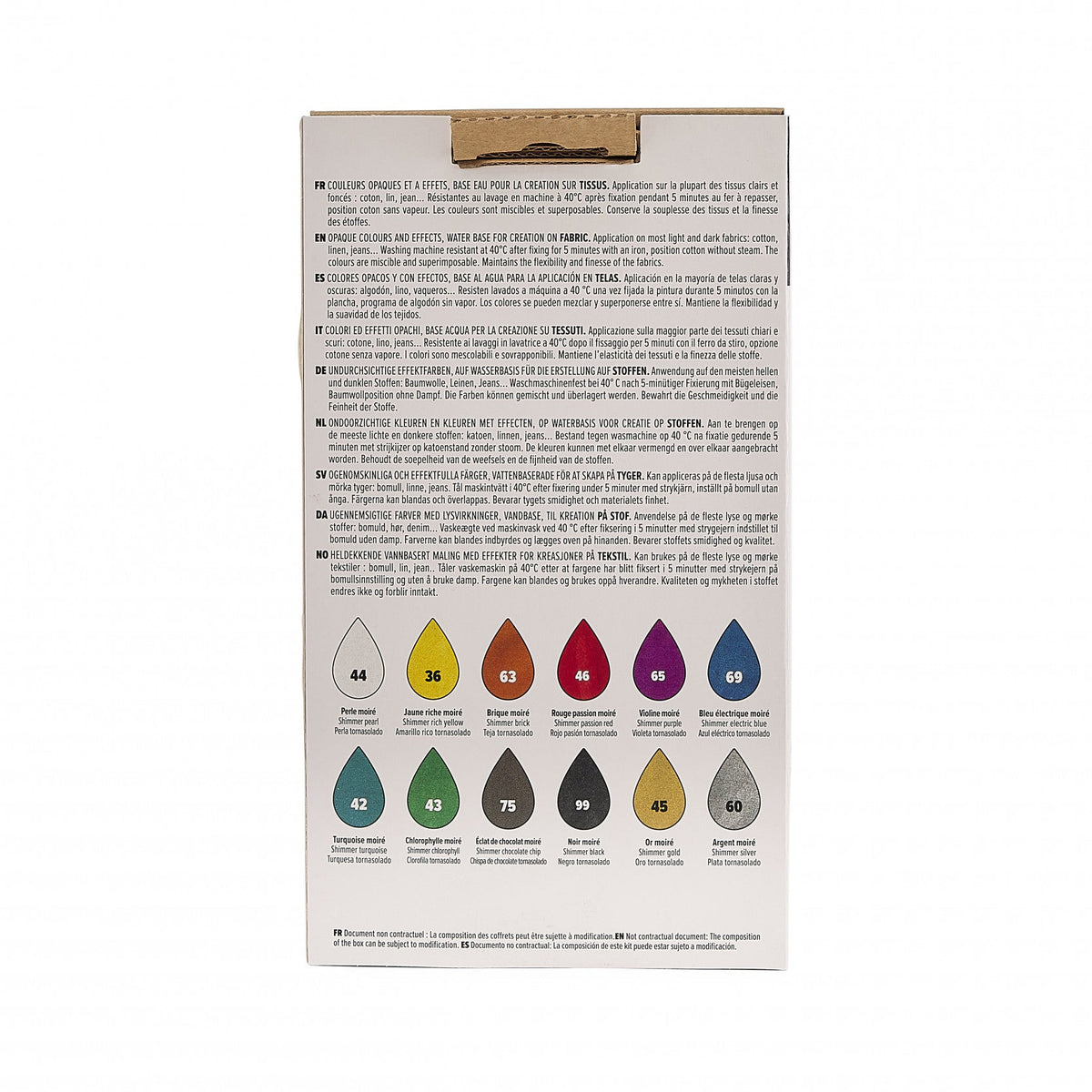 Pebeo Setacolor Opaque Fabric Paint Set 12 x 20 ml