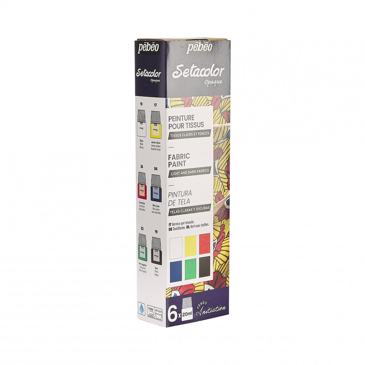 Pebeo Setacolor Opaque Fabric Paint Set 6 x 20 ml