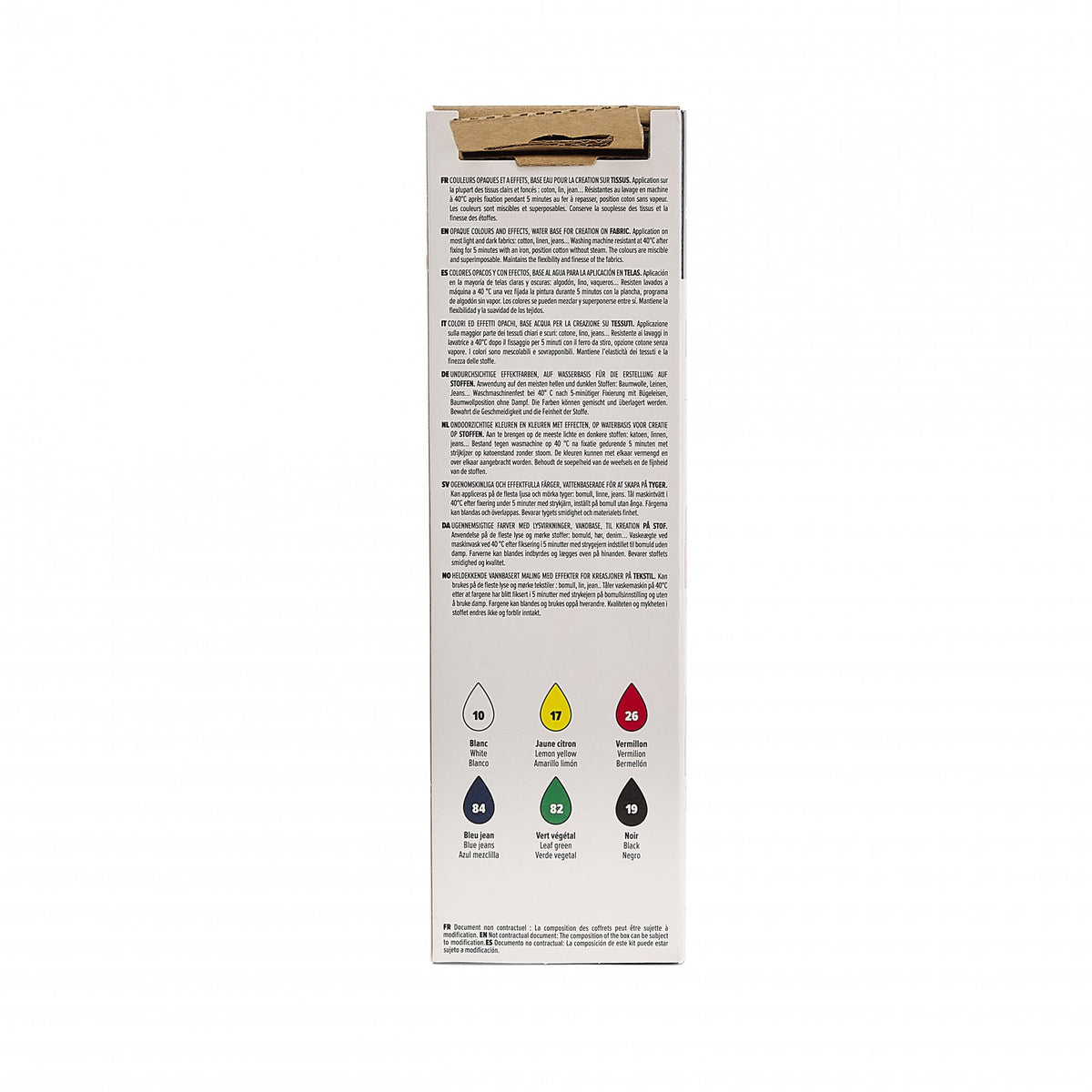 Pebeo Setacolor Opaque Fabric Paint Set 6 x 20 ml