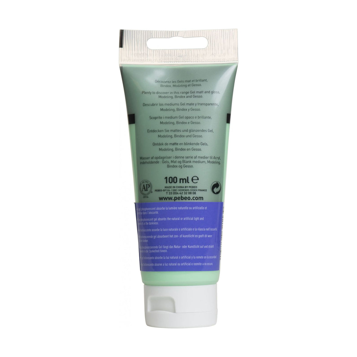 Pebeo Studio Acrylic Gel 100 ml Phosphorescent Turquoise