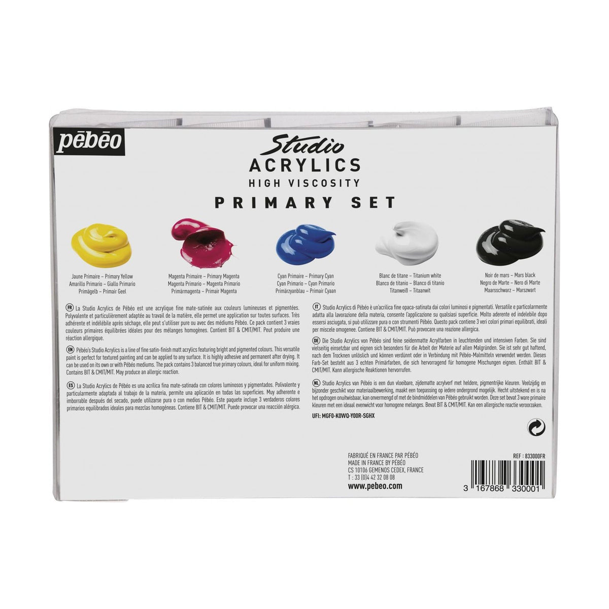PEBEO Studio Acrylics acrylic paint set 5 x 100 ml