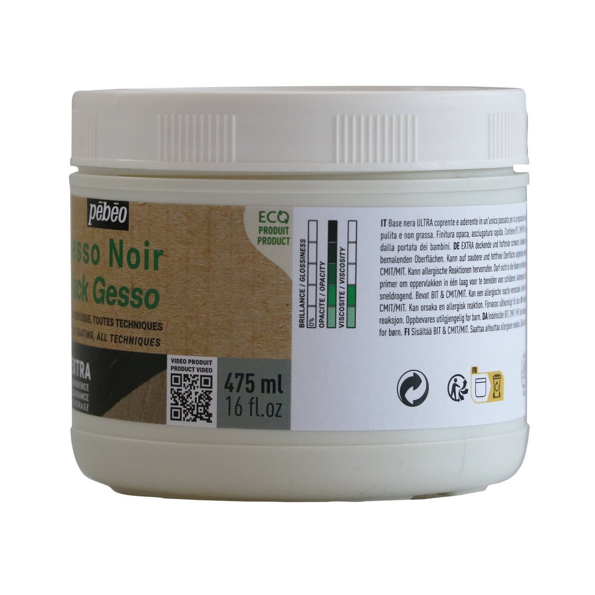 Pebeo Studio Acrylics Black Gesso 475 ml