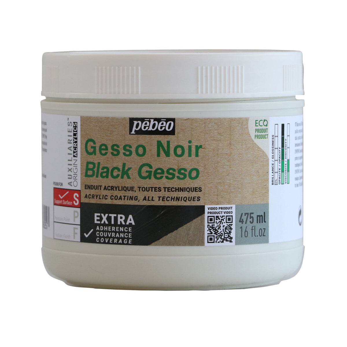 Pebeo Studio Acrylics Black Gesso 475 ml