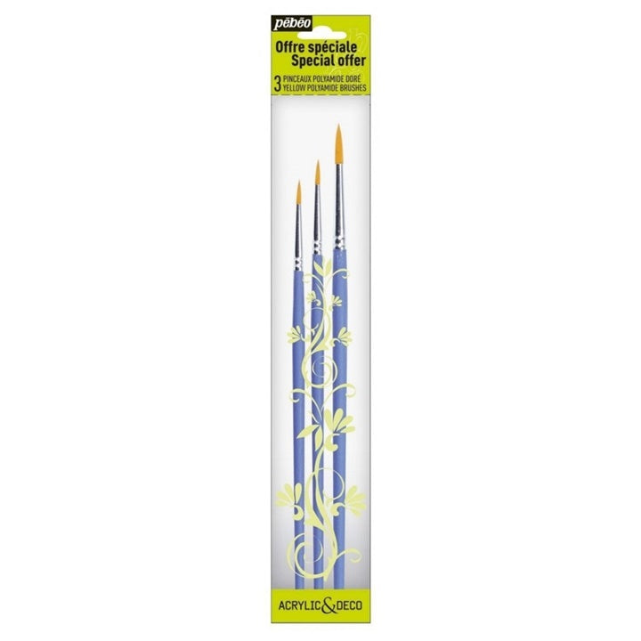 Pebeo Synthetic Brushes, Set of 3