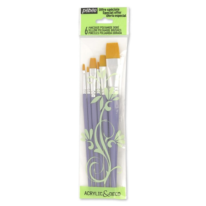 Pebeo Synthetic Brushes, Set of 6