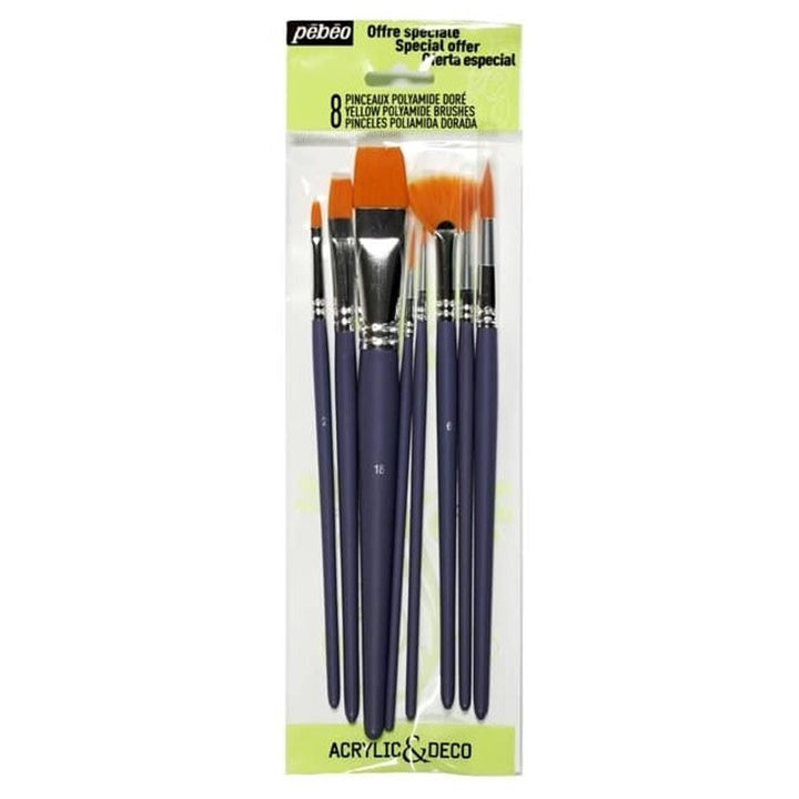 Pebeo Synthetic Brushes - Set of 8