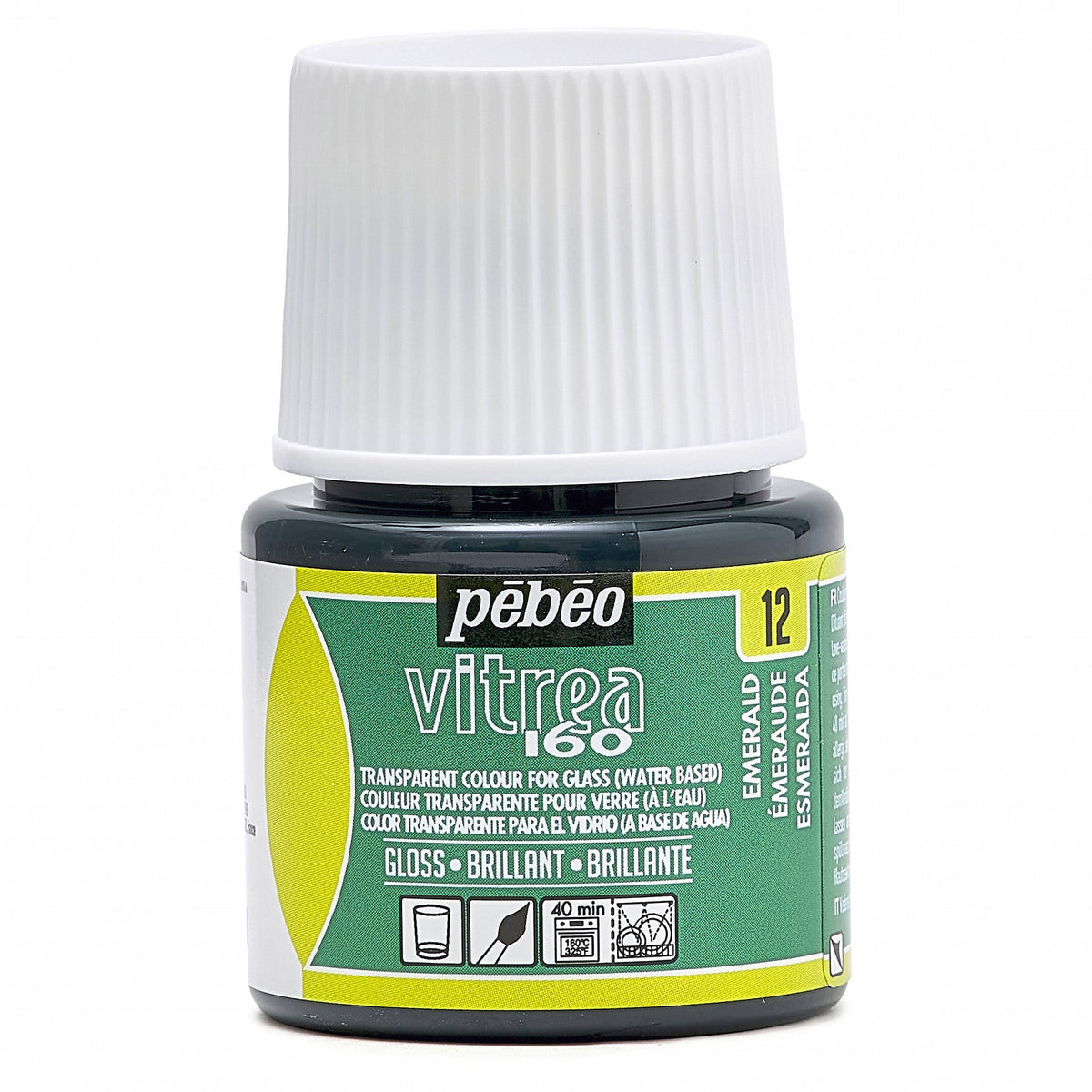 Pebeo Vitrea 160 Glossy Glass Paint 45 ml – Emerald