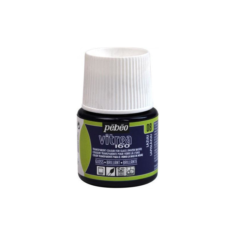 Pebeo Vitrea 160 Glossy Glass Paint 45 ml – Lazuli