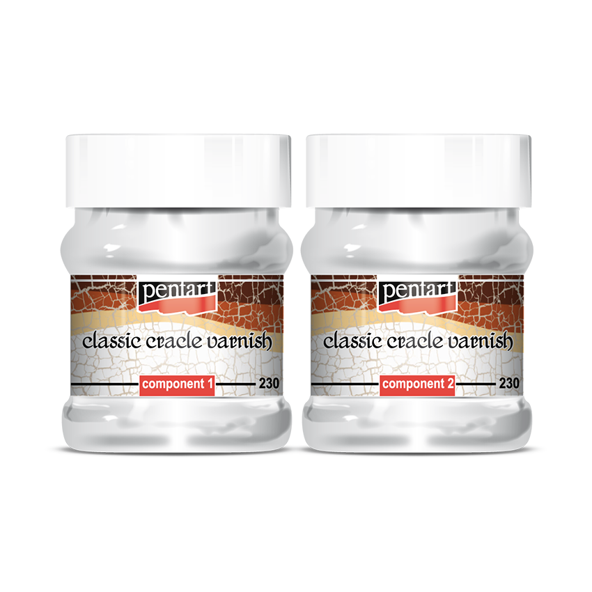 Pentart Classic Crackle Varnish, 2-Component, 230 ml Set