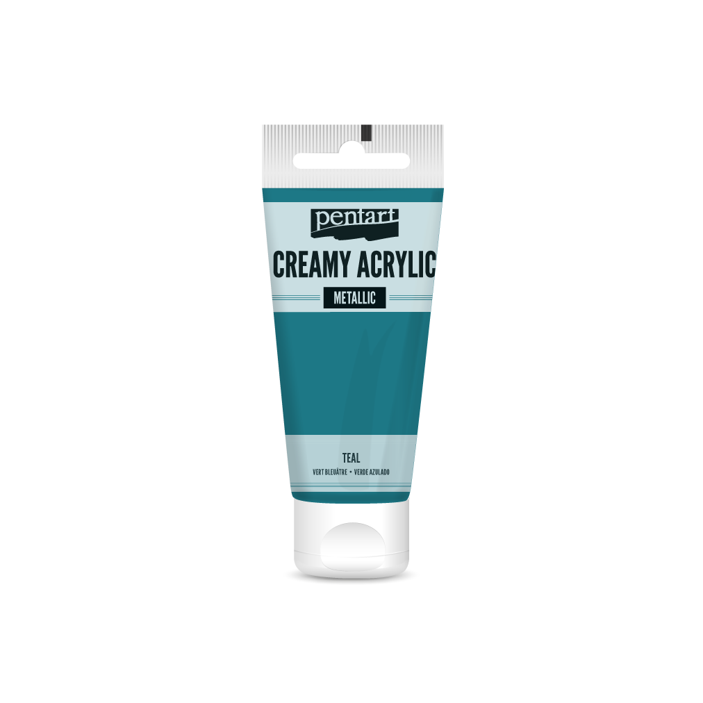 Pentart Creamy Acrylic Paint Metallic 60 ml – teal