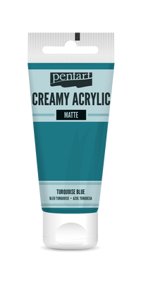 Pentart Creamy Matte Acrylic Paint, 60 ml – turquoise blue
