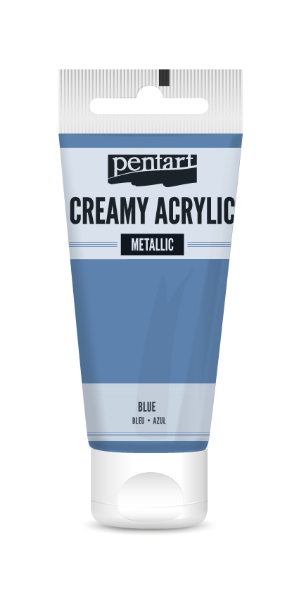 Creamy metallic acrylic paint 60 ml – blue