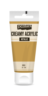 Creamy metallic acrylic paint 60 ml – golden