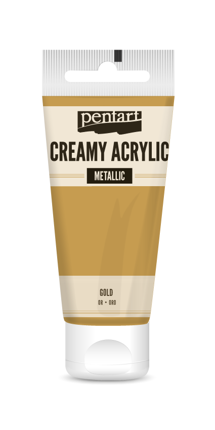 Creamy metallic acrylic paint 60 ml – golden