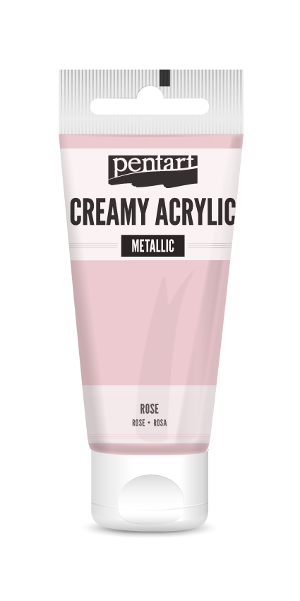 Creamy metallic acrylic paint 60 ml – pink