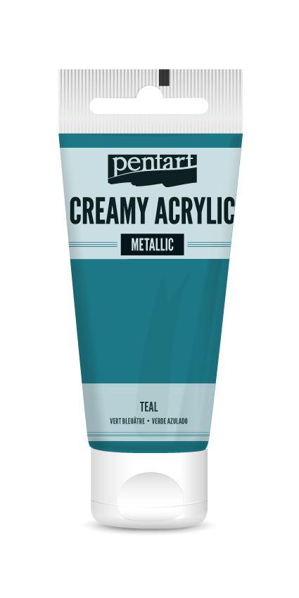 Creamy metallic acrylic paint 60 ml – Turquoise
