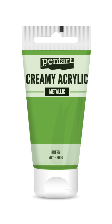 Creamy metallic acrylic paint 60 ml – green