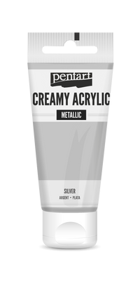 Creamy metallic acrylic paint 60 ml – silver