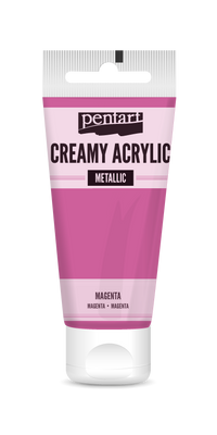 Creamy metallic acrylic paint 60 ml – magenta