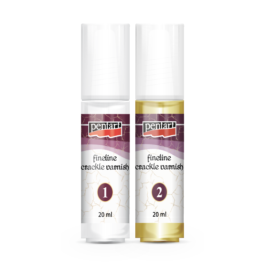 Pentart Fineline Crackle Varnish Set, 2-Component, 2x 20 ml