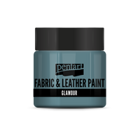 Glamour fabric and leather paint 50 ml – silver-turquoise