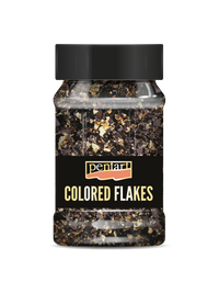 Pentart Metallic Foil Flakes 100 ml – black - gold
