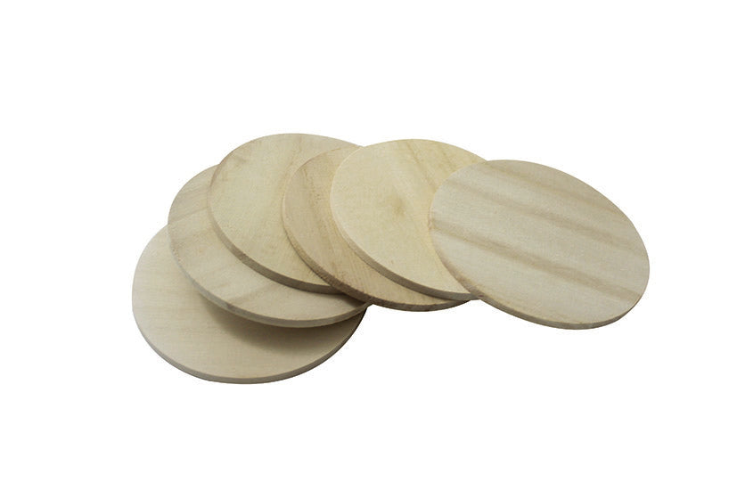 Pentart Round Wooden Coasters 10 x 0.5 cm, Set of 6