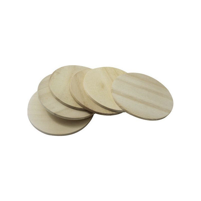 Pentart Round Wooden Coasters 10 x 0.5 cm - set of 6 pcs