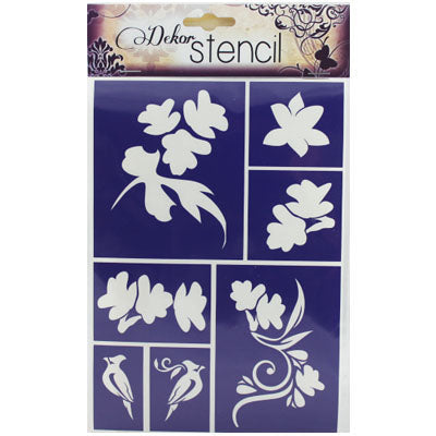 PENTART Self-Adhesive Stencil - Leaves / Birds