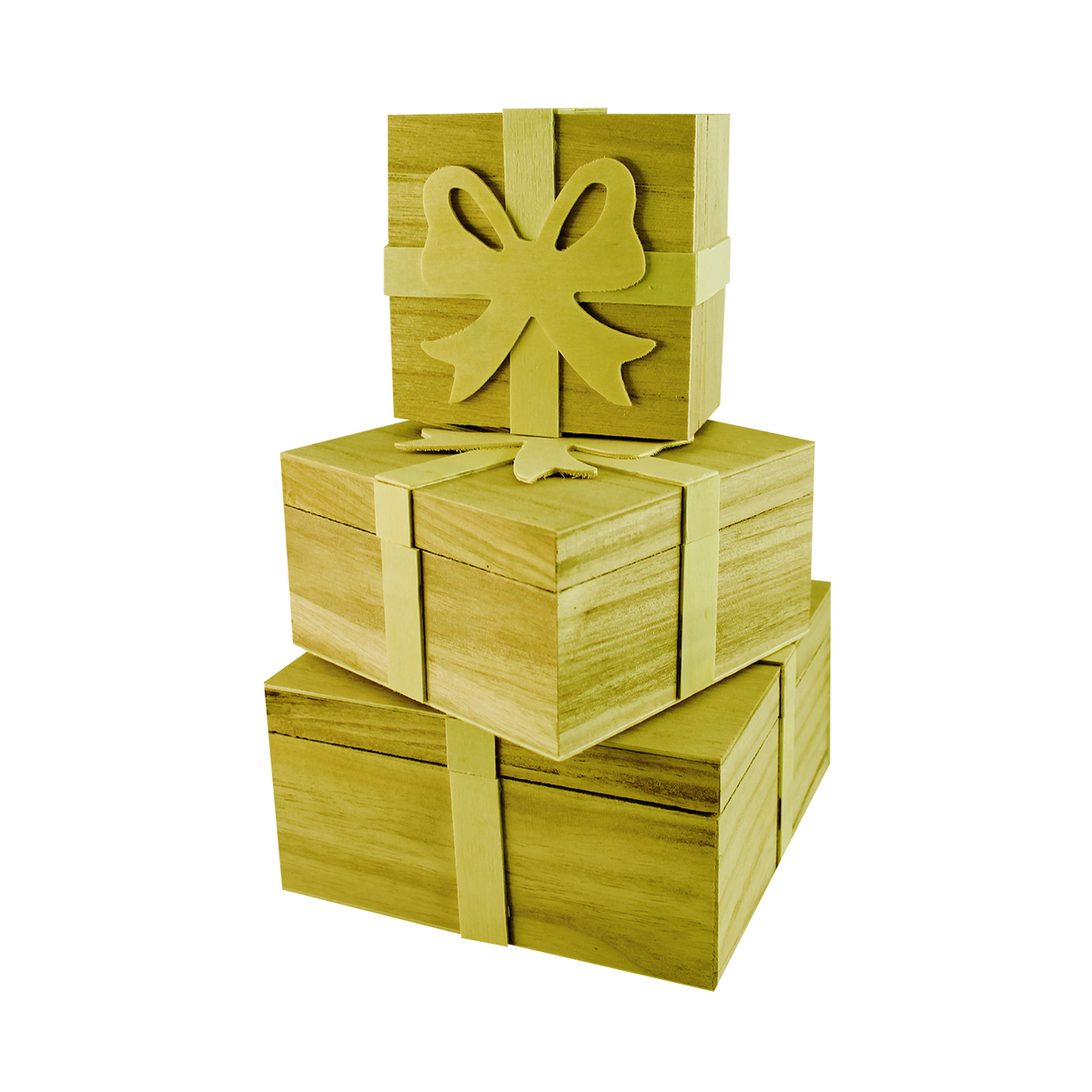 Pentart Wooden Boxes Set of 3, 16 x 16 x 8 cm