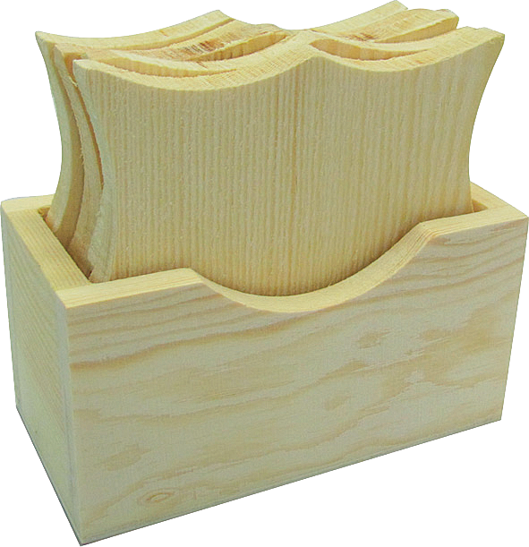 Pentart Wooden Coasters with Holder - Arched 11.5 x 6 x 6.5 cm