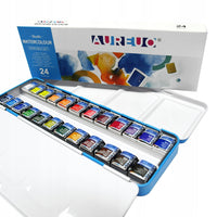 Phoenix Aureuo Watercolor Paint Set in Metal Tin, 24 Pieces