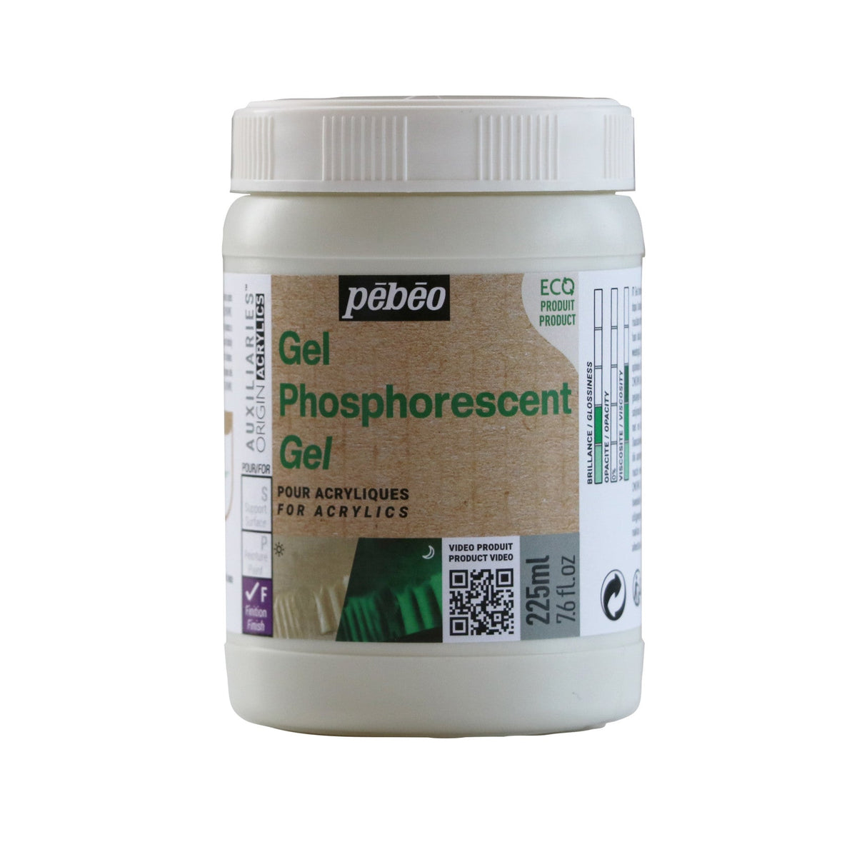 Phosphorescent Acrylic Gel PEBEO Origin 225 ml – Green
