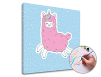 PINK LAMA SINGLE CUT Paint by Numbers | Low Difficulty — image 1