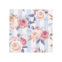 Pink Roses on Blue Stripes Decoupage Napkins, 1 pc