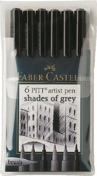 PITT Art Pens Set of 6 Shades of Gray